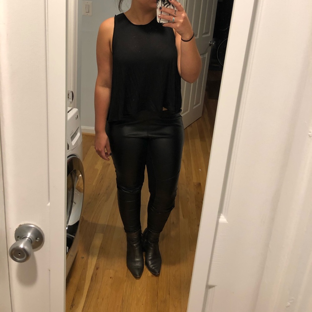 Mossimo black pleather warm leggings.